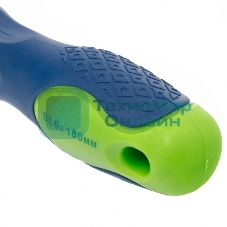 Отвертка, SL6,0 х 100 мм, CrV, двухкомпонентная рукоятка Сибртех