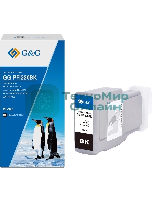 Картридж струйный G&G GG-PFI320BK (PFI-320BK) черный (300 мл) для Canon imagePROGRAF TM-200/200MFP/205/300/300MFP/305