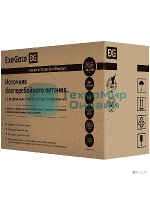 Источник бесперебойного питания ExeGate EX292613RUS SpecialPro UNB-2200.LED.AVR.2SH.RJ.USB 2200VA/1300W,LED, AVR,2*Schuko, RJ45/11, USB, металлический корпус, черный