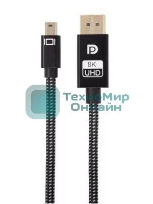 Кабель 1.4V Mini DisplayPort M <--> DisplayPort M 1,8м 4K@120HZ 8K@60HZ Telecom (TA683M-1.8M)