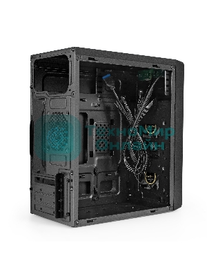 Компьютерный корпус Minitower ExeGate mEVO-7803-XP500 (mATX, БП XP500 с вент. 12см, 2*USB+1*USB 3.0, HD аудио, черный, 2 вент. 12см с RGb подсветкой)