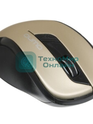 Мышь беспроводная Qumo Office Line M64 золотистый, 1600 dpi, радиоканал, USB, кнопки - 6
