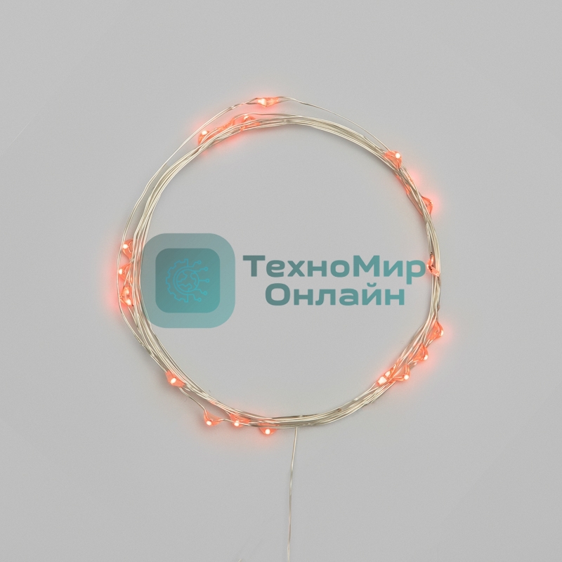 Гирлянда светодиодная Роса 5м 50 LED ОРАНЖЕВЫЙ IP20 2хАА (в комплект не входят) NEON-NIGHT