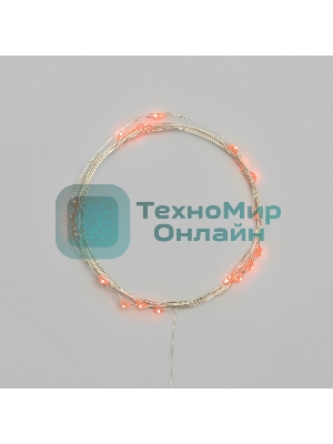 Гирлянда светодиодная Роса 5м 50 LED ОРАНЖЕВЫЙ IP20 2хАА (в комплект не входят) NEON-NIGHT