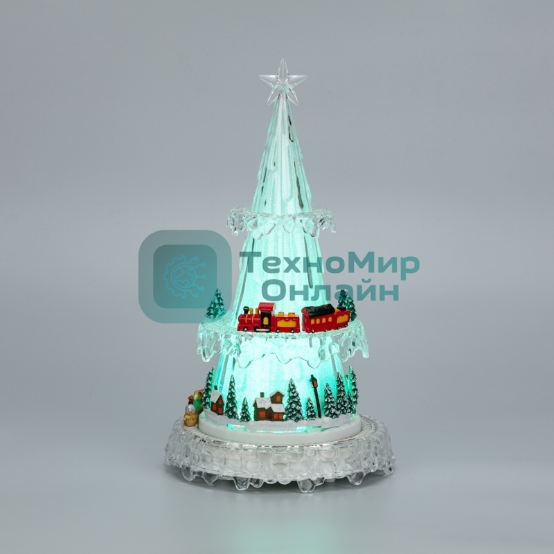 Фигура светодиодная на подставке Neon-night Новогодний поезд с мелодией 30,5 см, RGb