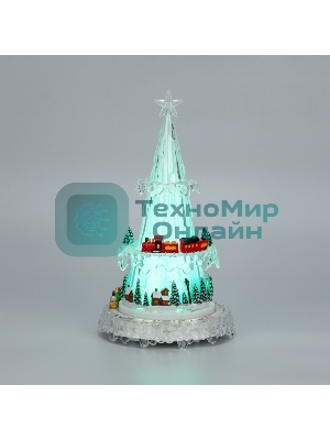 Фигура светодиодная на подставке Neon-night Новогодний поезд с мелодией 30,5 см, RGb