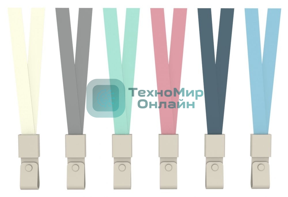 Шнур для пропуска Deli 8352l-blue 45х1 см нейлон голубой (упак.: 12 шт) пластиковый пакет