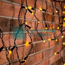 Гирлянда Neon-night Айсикл (бахрома) светодиодный, 2,4 х 0,6 м, черный провод, 230 В, диоды теплый белый, 88 LED