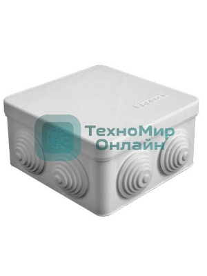 Коробка распределительная ОП 105х105х56 7 выходов 4 гермоввода IP54 крышка защелкивающаяся сер. Epplast 100012