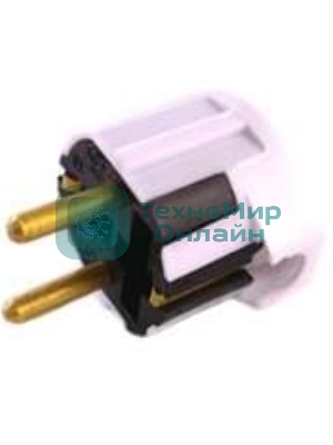 Вилка электрическая штепс. угловая с заземл. 16А бел. БЕЛТИЗ В16-003