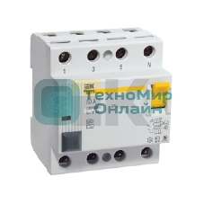 Выключатель дифференциального тока (УЗО) IEK MDV10-4-016-030 ВД1-63 4Р 16А 30мА IEK