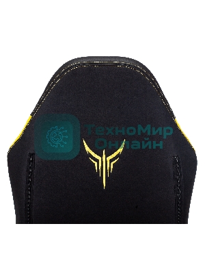 Кресло Knight Neon черный/желтый, экокожа, 120 кг, механизм качания