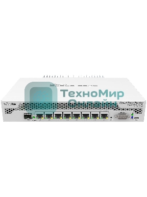 Маршрутизатор Mikrotik CCR1009-7G-1C-PC with Tilera Tile-Gx9 CPU (9-cores, 1Ghz per core), 1Gb RAM, 7xGbit LAN, 1x Combo port (1xGbit LAN or SFP), RouterOS L6, passive cooling desktop enclosure, rackmount ears, PSU