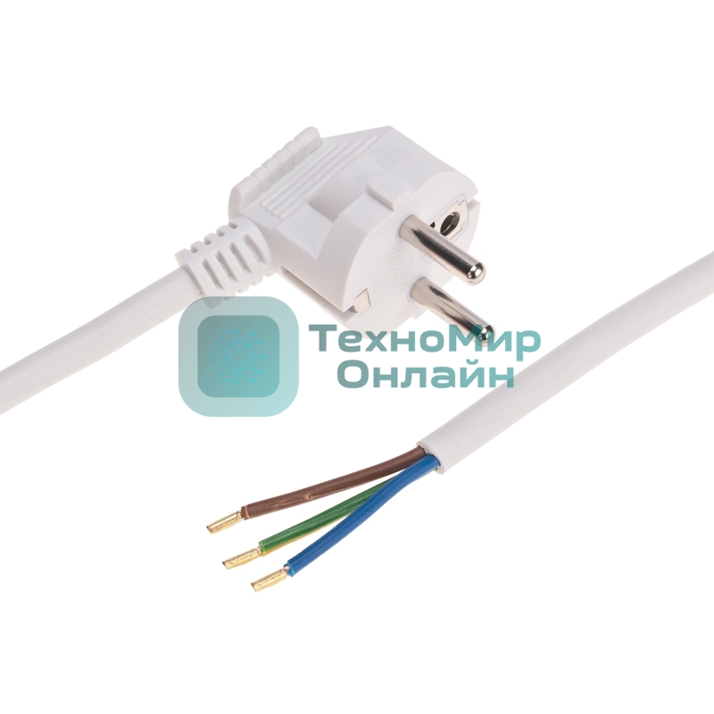 Шнур электрический с вилкой Rexant ПВС 3х1,5 мм², 3м белый