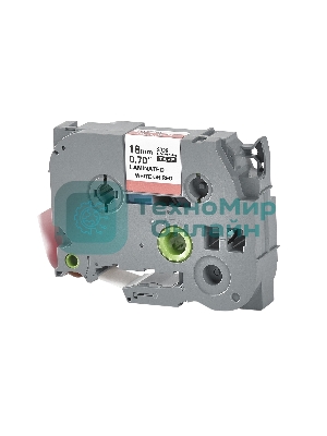 Кассета с лентой S'OK by Sakura Printing TZE445 для Brother, белый на красном, 18мм/8м, наклейка