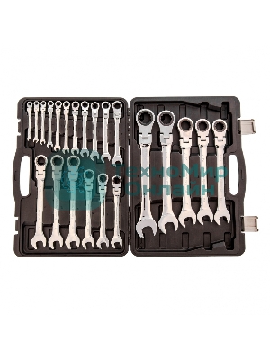 Набор ключей комбинированных Matrix, трещоточных шарнирных 22шт.