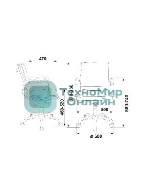 Кресло Бюрократ CH-993-Low/orange оранжевый, экокожа