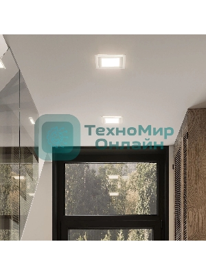 Светильник Glass кв 12W 900lm 3000K 220-240V IP20 монт Ø118х118 160x160x30 с дек стек LED