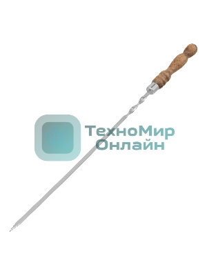 Шампур плоский Palisad Camping 600х10х2,5 мм, с деревянной рукояткой, нерж. сталь