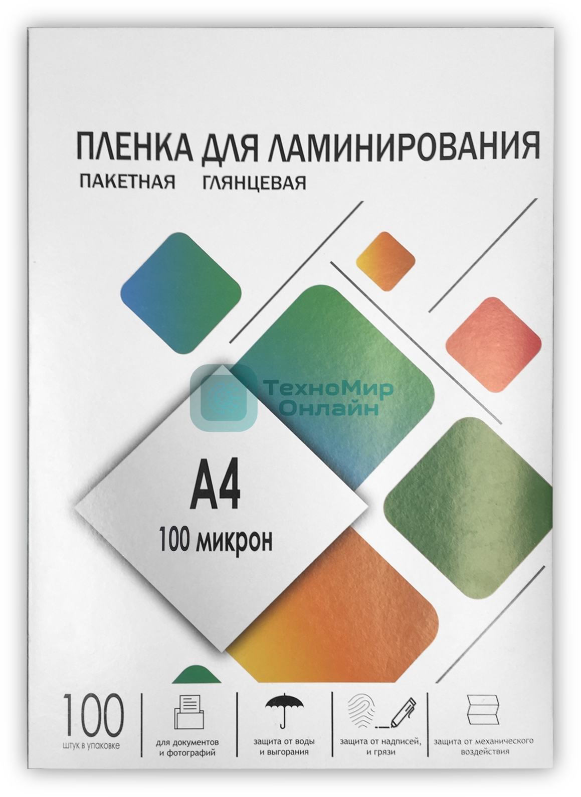 Пленка для ламинирования 216х303 (100 мик) 100 шт. Гелеос (LPA4-100)
