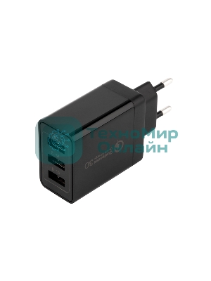 Сетевое зарядное устройство-переходник Rexant 3xUSB адаптер, 30W черный
