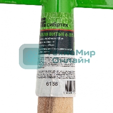 Грабли Сибртех витые 6-зубые, 120х390 мм, стальные, деревянная рукоятка, АГРОНОМ