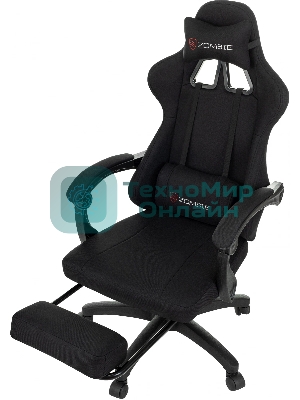 Кресло Zombie Weaver черный, ткань, подголовник, подставка для ног