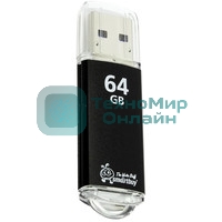 Флешка USB SmartBuy V-Cut black (SB64GbVC-K3), 64Gb, USB 2.0, R/W 25/15, черный