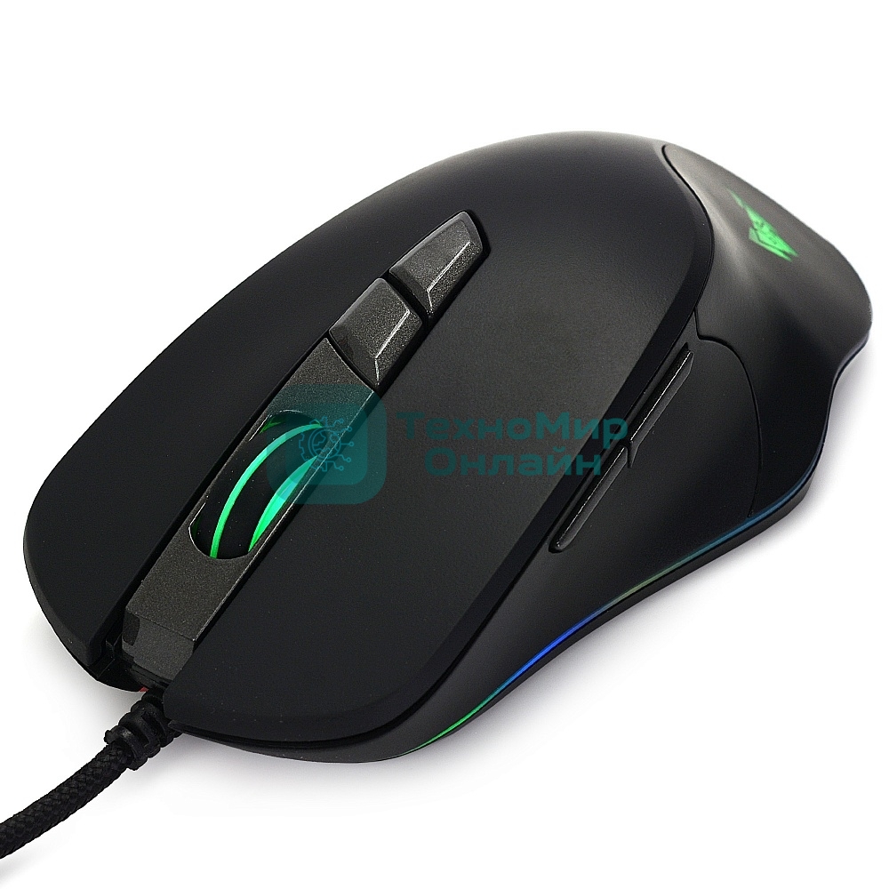 Мышь проводная Crown CMGM-903 черный, 7000 dpi, USB, кнопки - 7