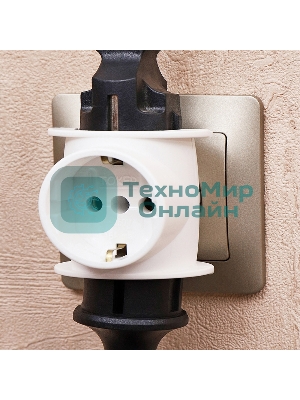 Набор тройников электрических универсальных Rexant 16 А, одно гнездо с заземлением, белый (2 шт./уп.)