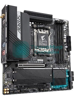 Материнская плата Gigabyte B650M AORUS ELITE AX, AM5, AMD B650, 4xDDR5, 4xSATA, 2xM.2, 1xPCI-E 5.0 x4, 1xPCI-E 4.0 x16, 1xHDMI, 1xDP, 1x 2.5Gb LAN, 4xUSB-A 2.0, 5xUSB-A 3.2 Gen 1, 2xUSB-A 3.2 Gen 2, 1xUSB-C 3.2 Gen 2, 2x3.5 мм, 7.1, Micro-ATX