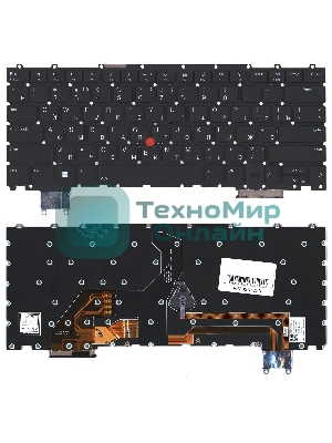 Клавиатура для ноутбука Lenovo ThinkPad Z16 Gen 1 черная без рамки с подсветкой
