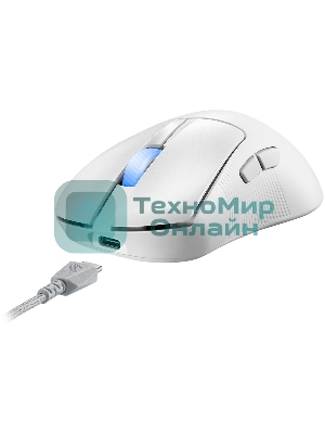 Мышь беспроводная/проводная ASUS ROG Keris II Ace белый, 42000 dpi, радиоканал, Bluetooth, USB, кнопки - 6