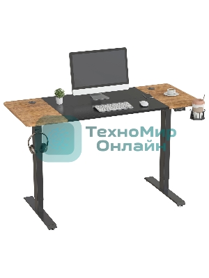 Стол игровой Cactus CS-EDL-BAWD столешница МДФ черный дуб антик, каркас черный