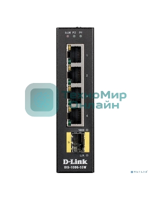 Коммутатор D-Link DIS-100G-5SW/A1A Промышленный неуправляемый коммутатор с 4 портами 10/100/1000Base-T, 1 портом 1000Base-X SFP, функцией энергосбереж