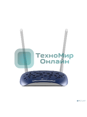 Маршрутизатор TP-Link VDSL/ADSL 300Mbps Wi-Fi VDSL/ADSL Modem Router,  802.11b/g/n, 300Mbps at 2.4GHz, 4 FE LAN ports, 2 fixed antennas, Clound Support, with VDSL splitter, Annex A/B
