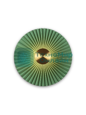 Настенный светильник Ambrella light LH72649 BK/GR латунь/зеленый 6W 3000K D300*100