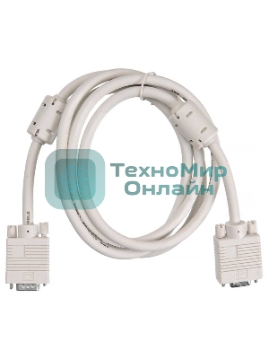 Удлинитель Buro кабеля VGA-15M/Fpro SVGA 15m/f для LCD мониторов 2 фильтра 1.8м