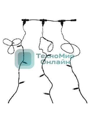 Гирлянда Neon-night LED ClipLight 24V, 3 нити по 10 метров, цвет диодов синий