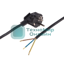 Шнур электрический с вилкой Rexant ПВС 3х1,0 мм², 5м черный