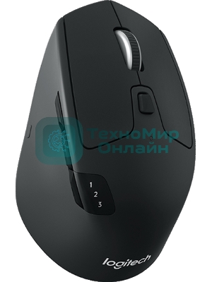 Мышь беспроводная Logitech M720 Triathlon черный, 1000 dpi, радиоканал, Bluetooth, USB, кнопки - 8