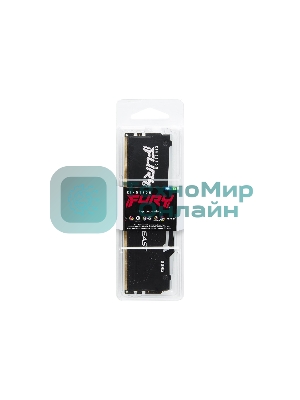 Оперативная память Kingston Fury Beast, DDR5, 32GB (1x32GB), 5600MHz, CL40, DIMM, с радиатором, RGB, черный