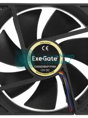 Вентилятор для корпуса ExeGate EX09225B4P-PWM черный, 92 мм, 2200 об/мин, 28 дБ, 4 pin