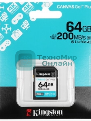 Флеш карта SDXC 64Gb Kingston SDG4/64Gb Canvas Go! Plus w/o adapter