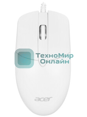 Мышь проводная Acer OMW300 белый, 1200 dpi, USB, кнопки - 3