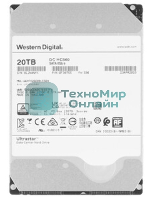 Жесткий диск Western Digital HDD SAS Server 20Tb Ultrastar DC HC560 7200 12Gb/s 512MB 1 year warranty