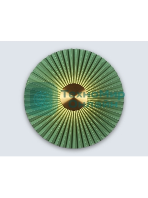 Настенный светильник Ambrella light LH72649 BK/GR латунь/зеленый 6W 3000K D300*100
