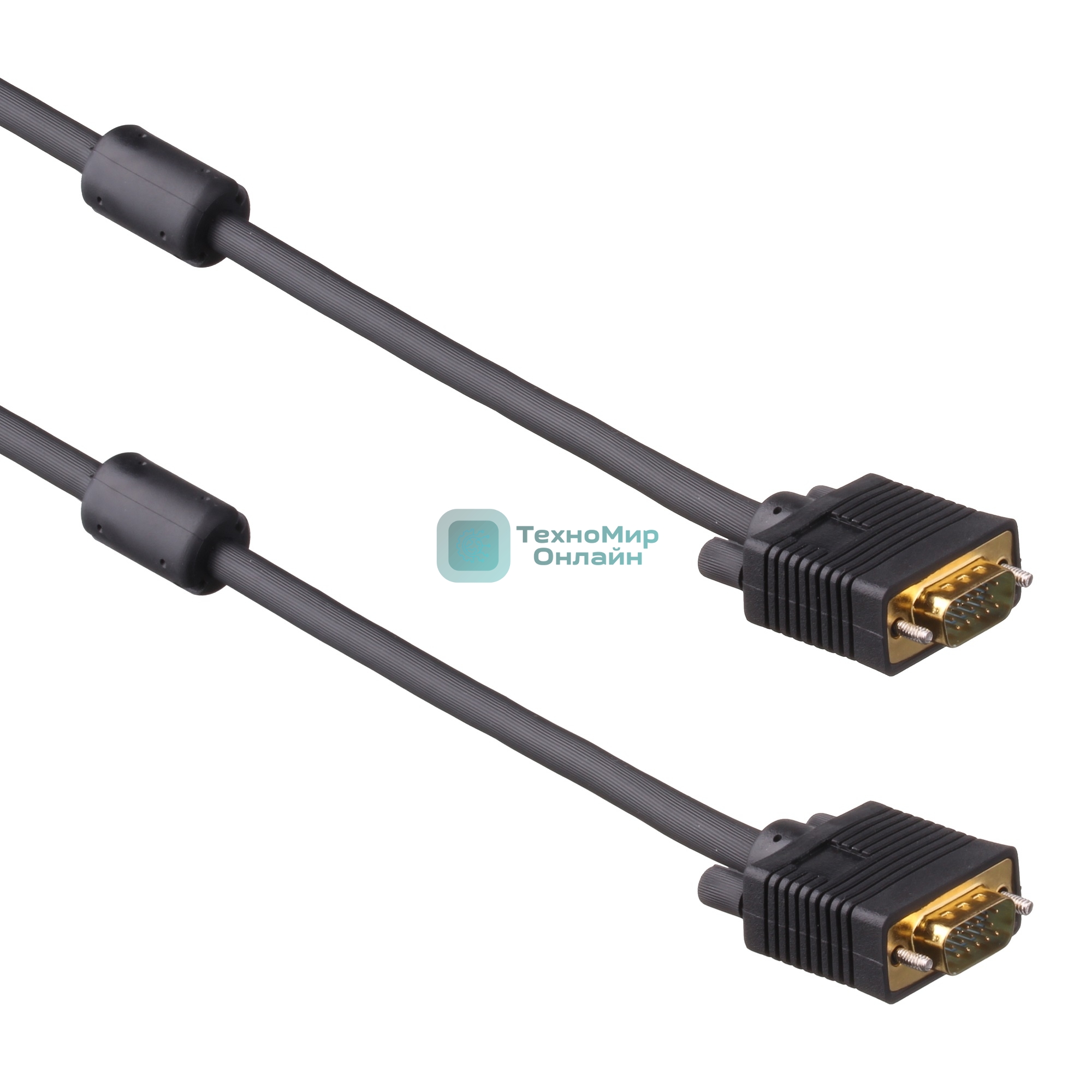 Кабель монитор - SVGA card (15M -15M) 1.8м 2 фильтра ExeGate позолоченные разъемы, экранирование