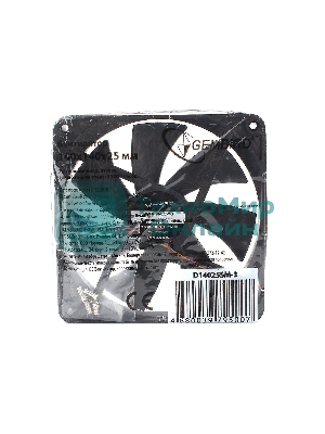 Вентилятор для корпуса Gembird черный, 140 мм, 1500 об/мин, 32.5 дБ, 3 pin