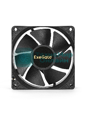 Вентилятор для корпуса ExeGate ExtraSilent ES08025H3P черный, 80 мм, 2000 об/мин, 19 дБ, 3 pin